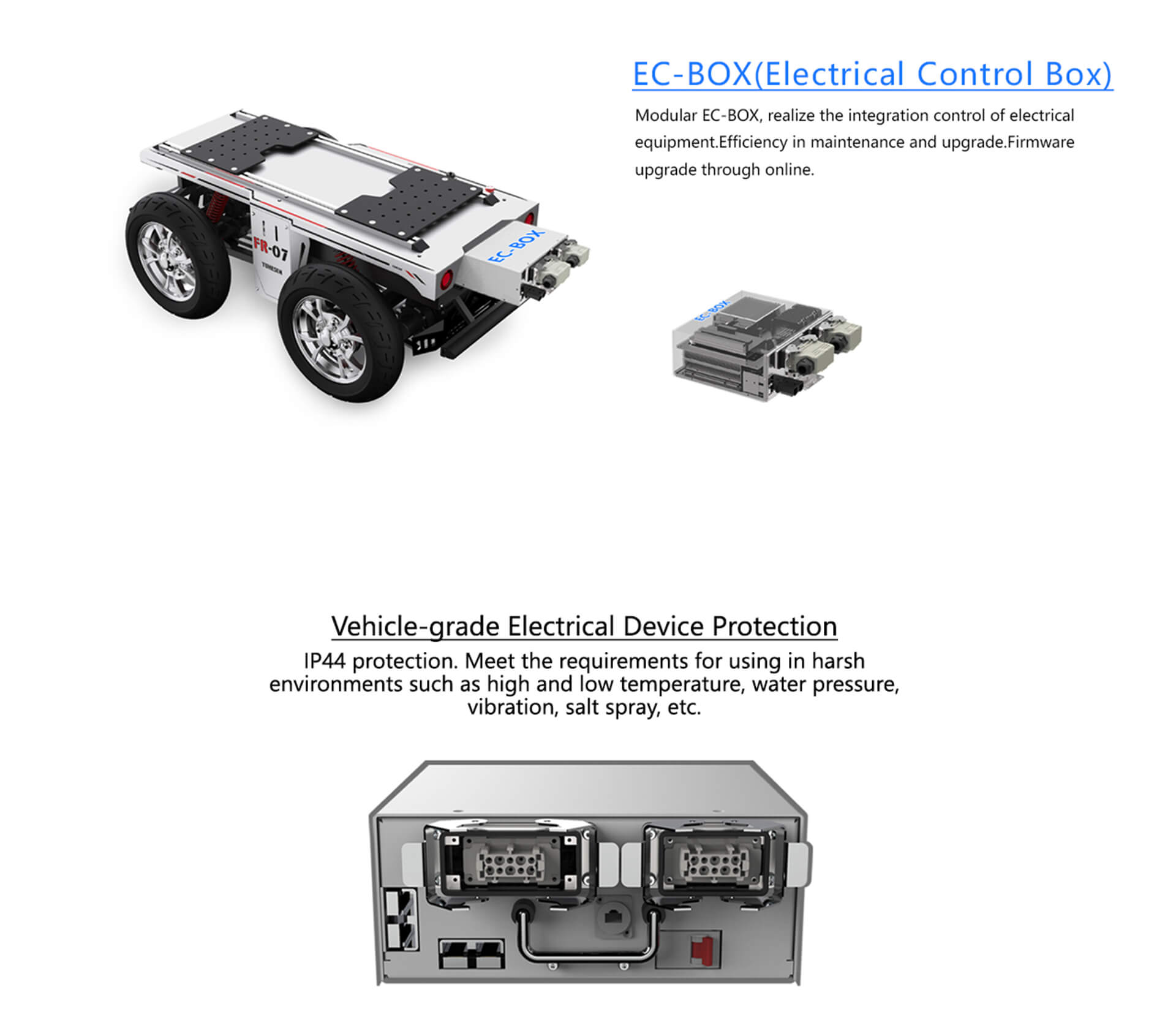 YUHESEN Ackermann steering UGV FR-07 Pro EC BOX